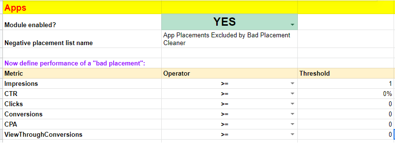 Bad Placement Cleaner - 4 - App Config